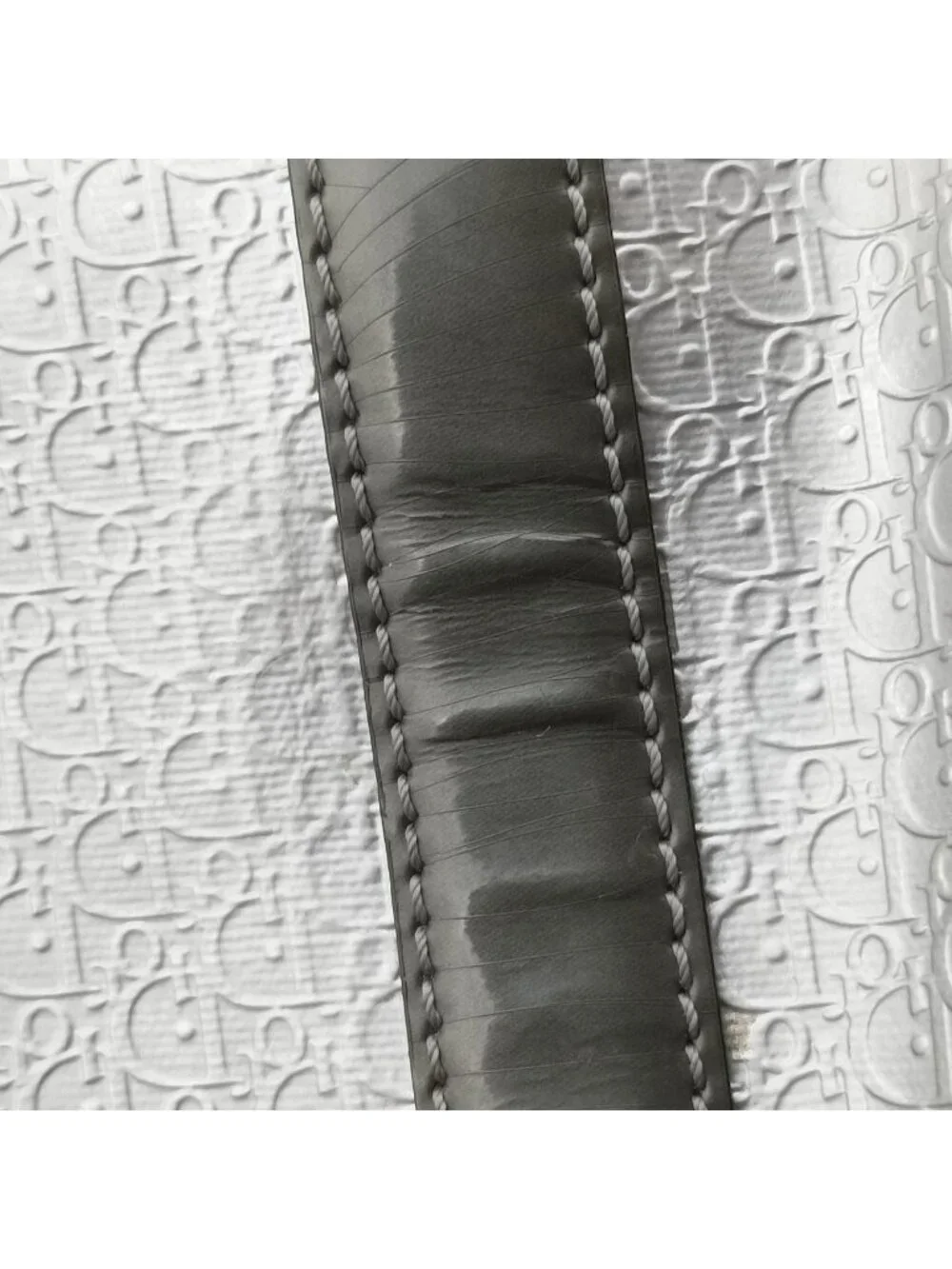 Dior Zucca Pattern Zucchino Glitter Logo Silver Gray Leather PZ Handbag